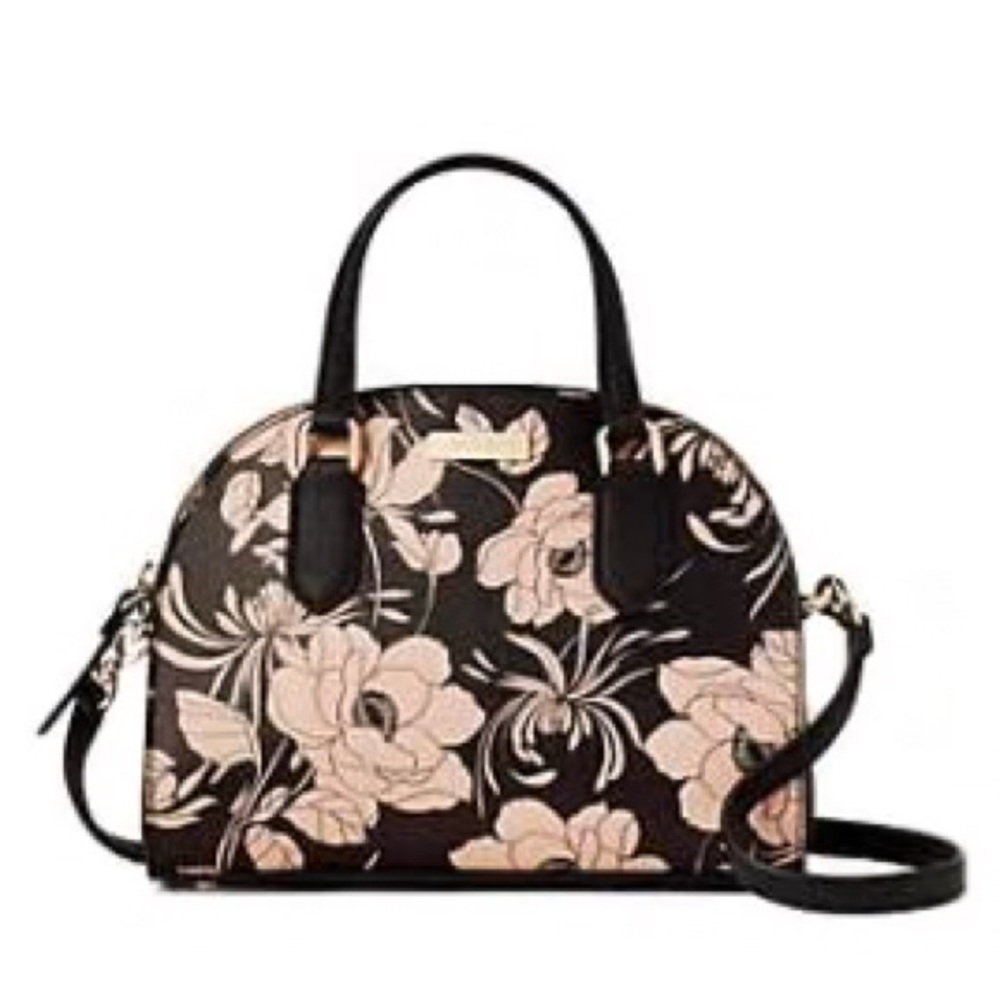 KATE SPADE SATCHEL & WALLET LAUREL WAY LG LEATHER CROSSBODY HANDBAG FLORAL